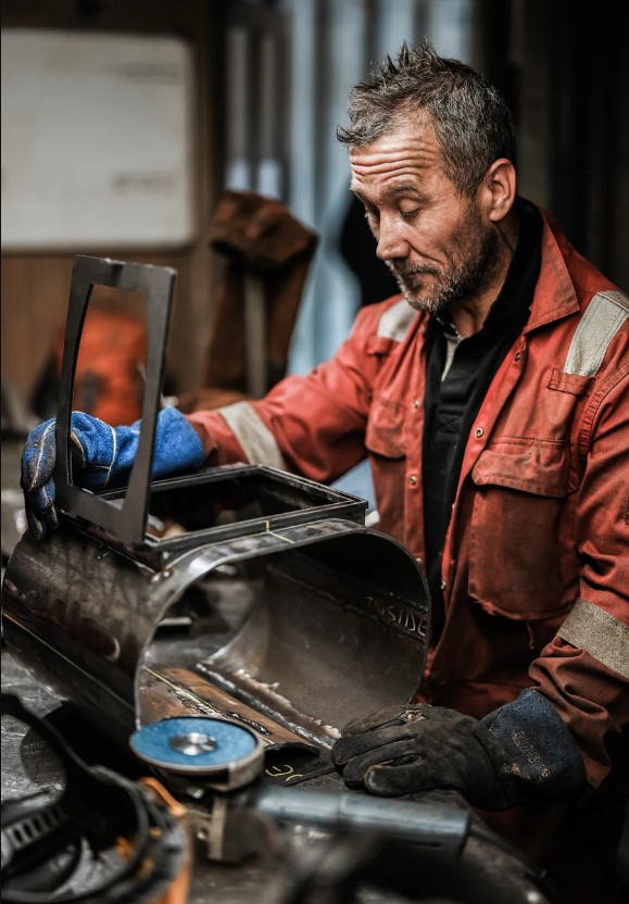 Mitch in the Anevay Stoves workshop in Cornwall