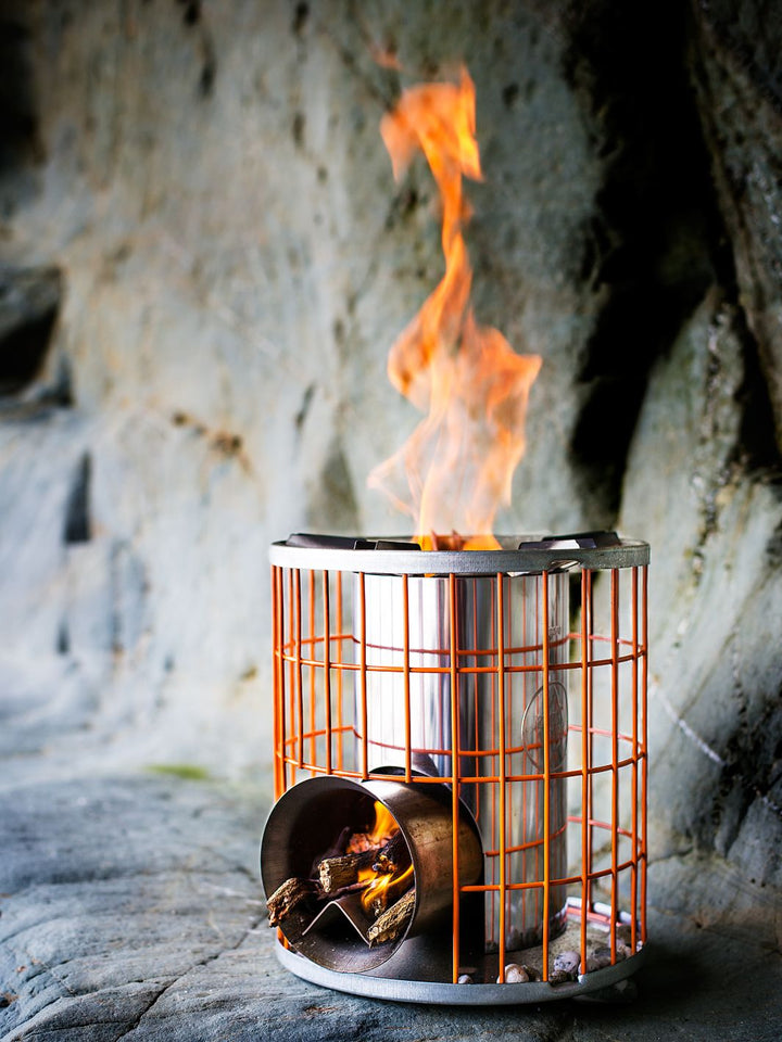 The Horizon Rocket Stove™ lit - Anevay Stoves