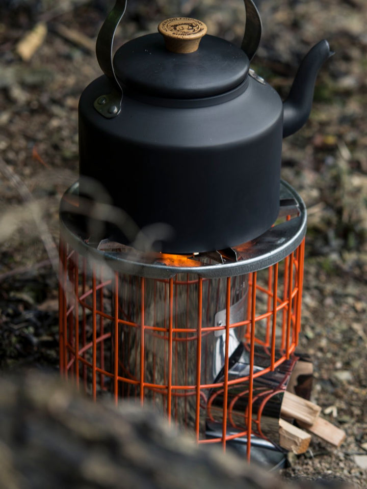 The Horizon Rocket Stove™ with kettle on top - Anevay Stoves